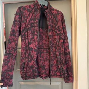 lululemon athletica Pink and Black Patterned Zip Jacket
